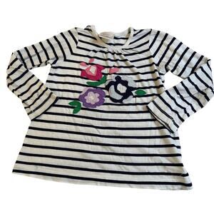 Hanna Andersson Long Sleeve Shirt sz 5 Stripe Floral Tee